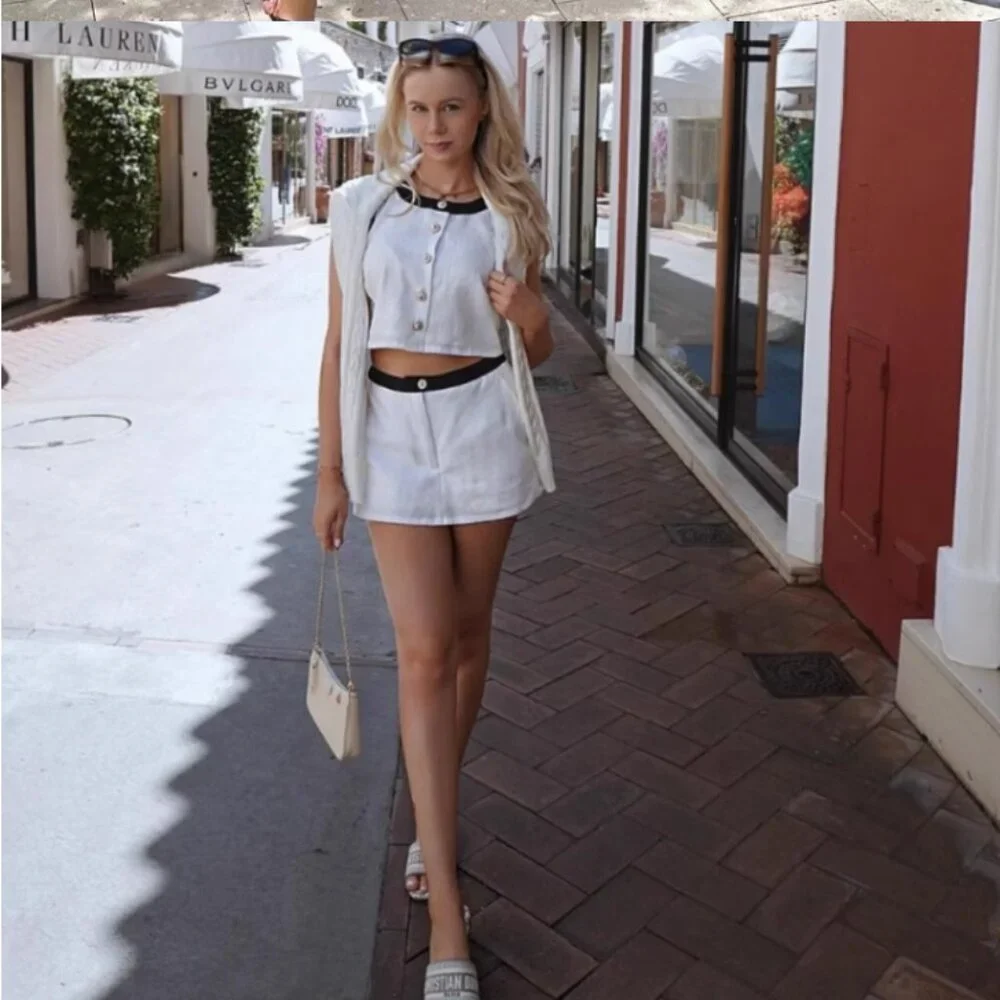 Reformation Roxy Linen Two Piece in White